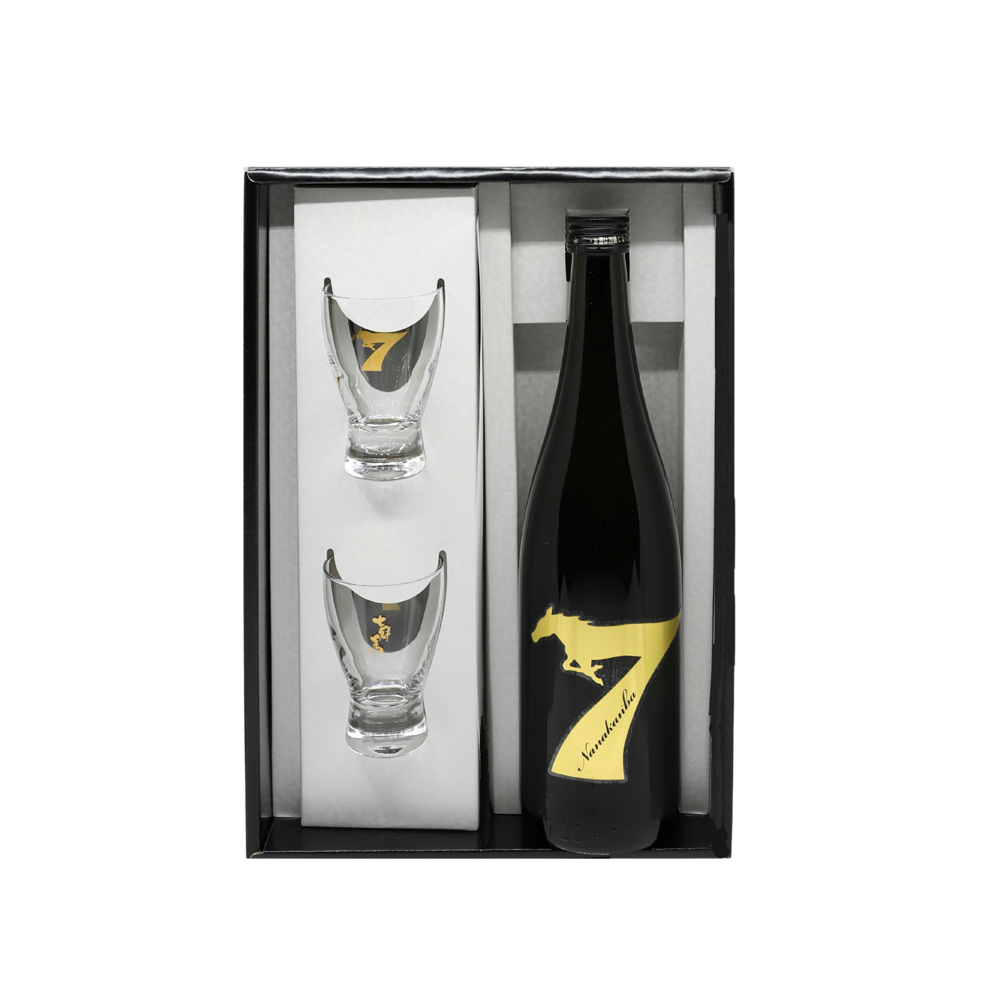 七冠馬・ゴールドセブングラスセット［720ml 1本×冷酒グラス2個 